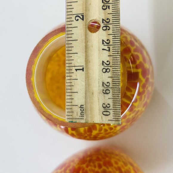 Light Fixture Orange Cased & Marbled Splatter Art Glass Lamp Shades Sconce Boho - Picture 12 of 12